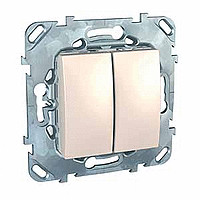 UNICA Переключатель двухклавишный в рамку бежевый сх.6+6 Schneider Electric MGU5.213.25ZD