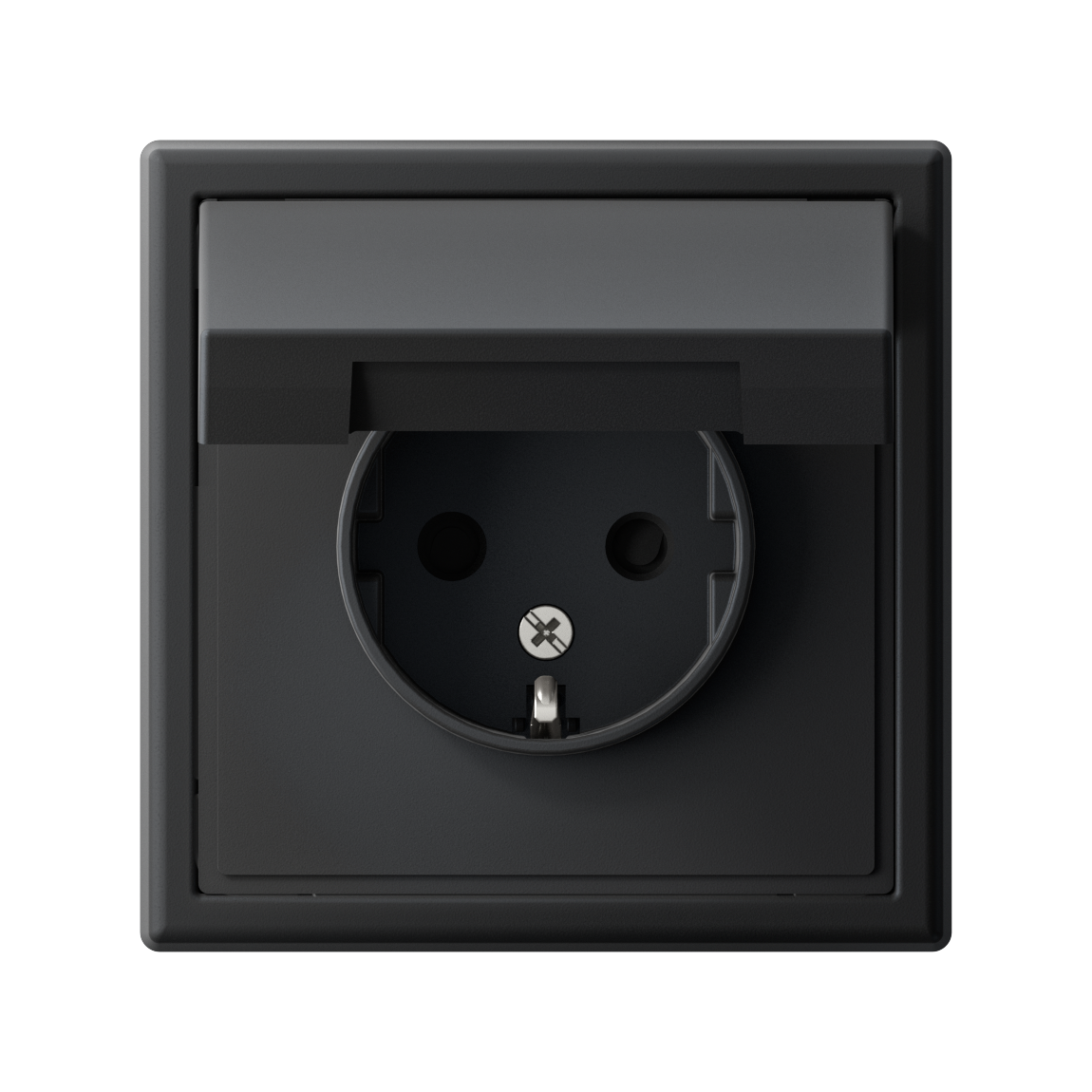 ARTGALLERY розетка с заземл. со шторк. с крышкой, 16А, IP20, механизм, карбон Systeme Electric GAL001046