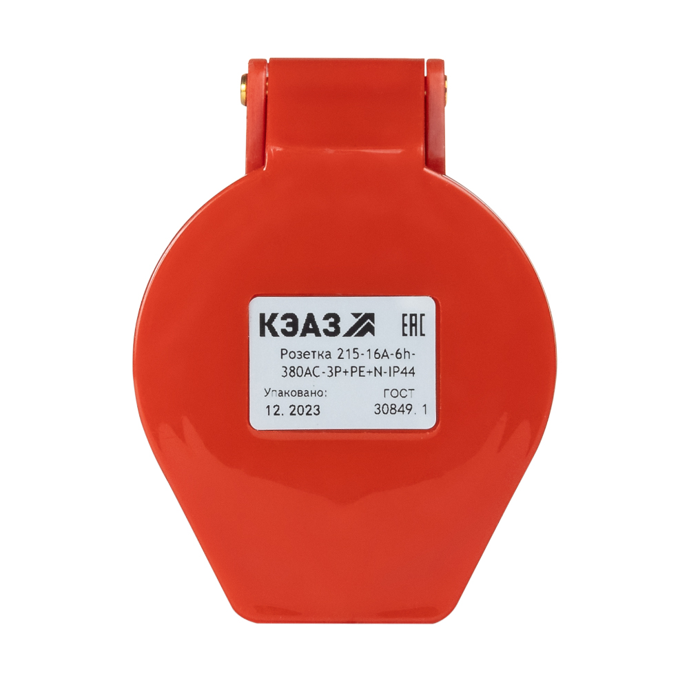 Розетка кабельная 215-16А-6h-380AC-3P+PE+N-IP44 КЭАЗ 222751