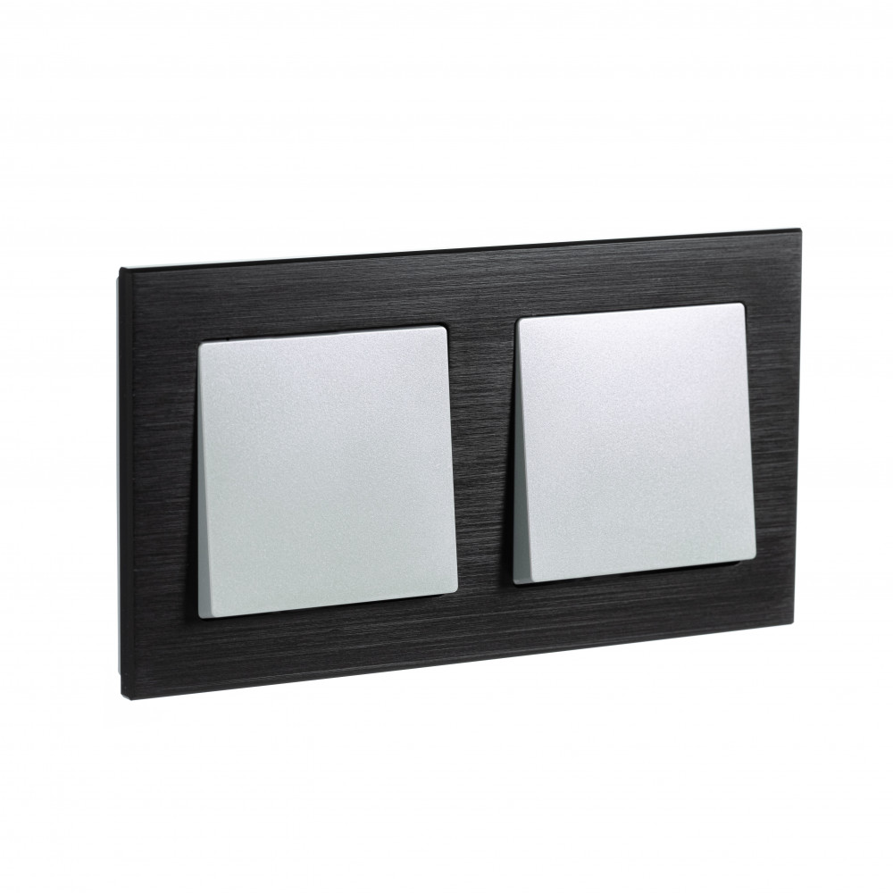 Рамка двухпостовая ATLASDESIGN NATURE, МЕТАЛЛ ОНИКС Systeme Electric ATN312302