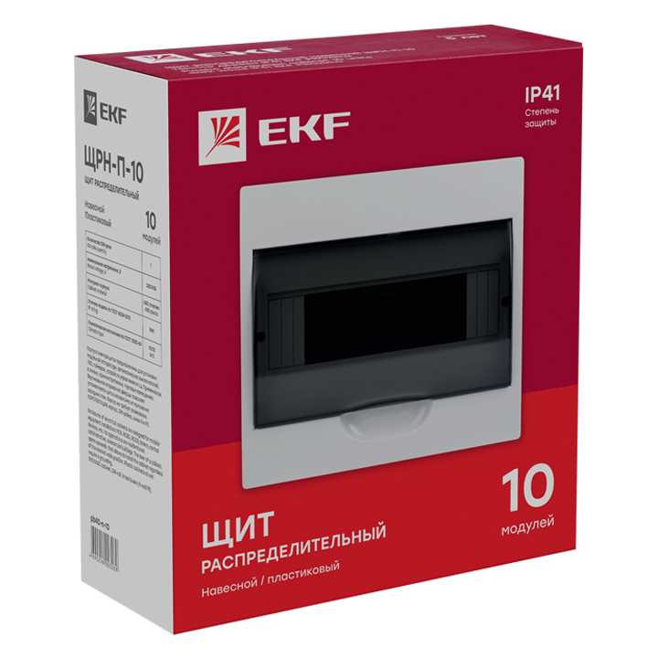 Щит распределительный навесной ЩРн-П-10 IP41 пластиковый EKF pb40-n-10