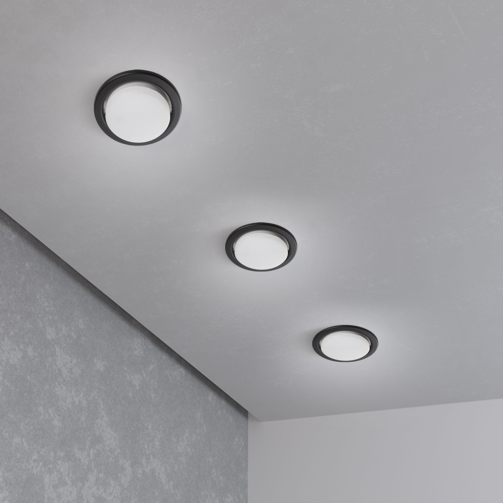 Светильник ДВО-15w GX53 без лампы черный хром FERON DL53 чер.хр. 28947