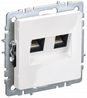 BRITE Розетка компьютерная двойная кат.5E RJ45 РК10-2-БрБ белый IEK BR-K20-1-K01