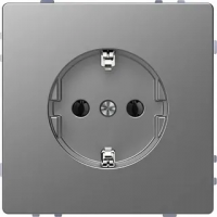 Розетка D-Life 16А с заземляющим контактом без    шторок сталь нержавеющая SD Schneider Electric MTN2301-6036