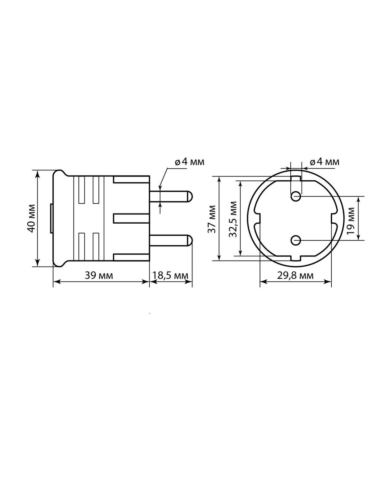 Вилка с/з круглая белая 10А 250В TDM TDM ELECTRIC SQ1806-0199