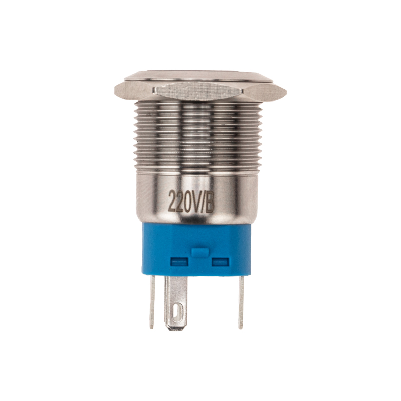 Кнопка антивандальная 19 250В Фикс (5с) ON-OFF/O FF-ON подсв/синяя REXANT 36-3441