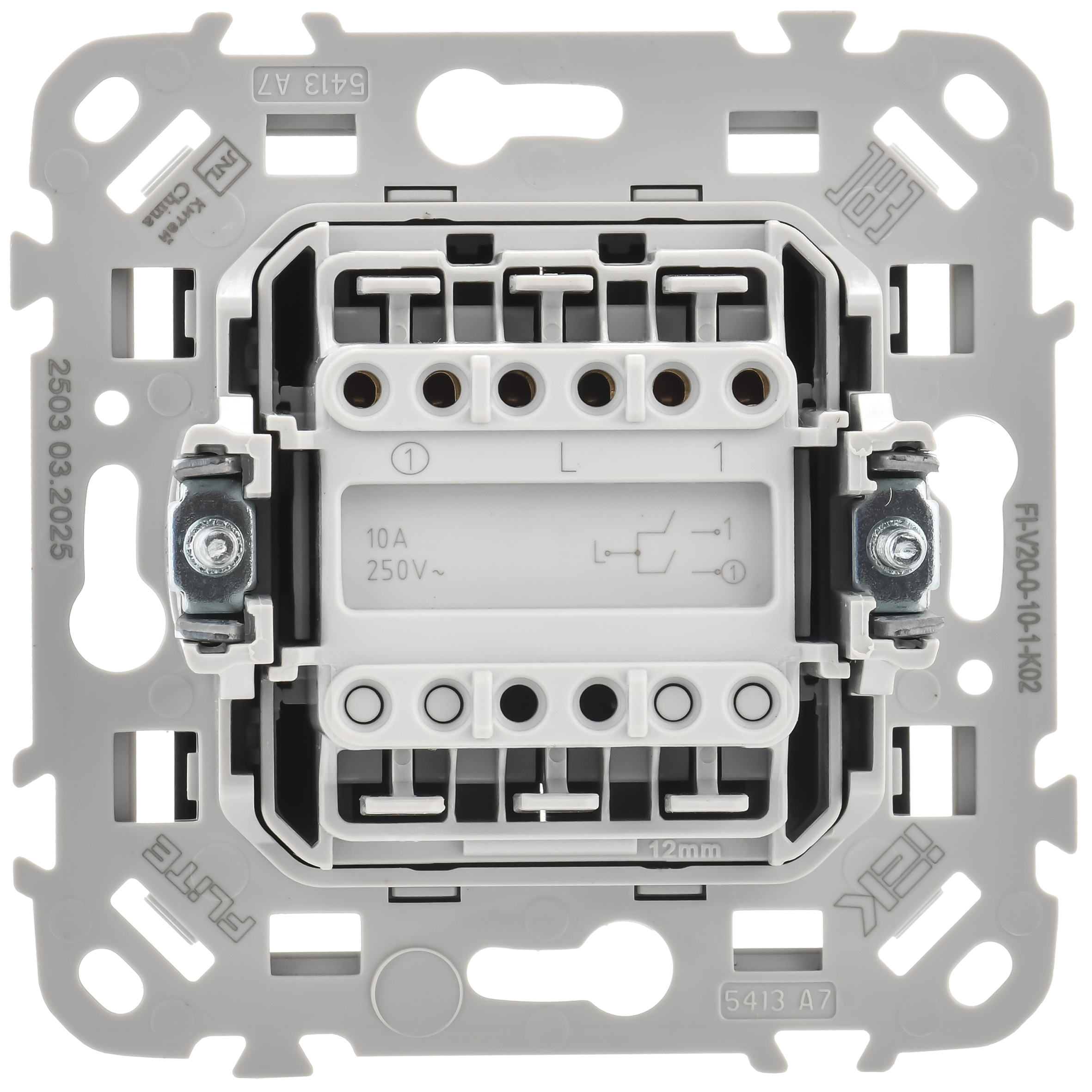 FLITE Выключатель 2-клавишный 10А ВС12-1-0-ФлЧ черный IEK FI-V20-0-10-1-K02