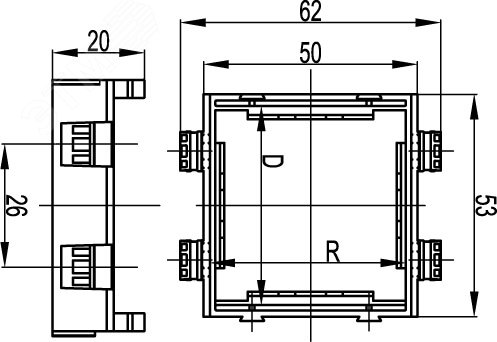 BRAVA Каркас 2 модуля белый IN-Liner FRONT DKC F0000M