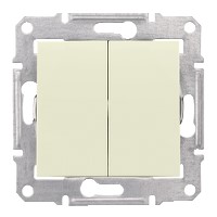 Sedna Переключатель двухклавишный в рамку бежевый схема 6+6 Schneider Electric SDN0600147