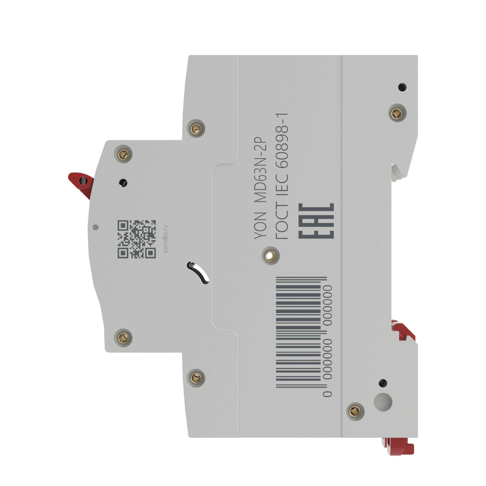 Выключатель автоматический двухполюсный50А C 6кА DKC MD63N-2PC50