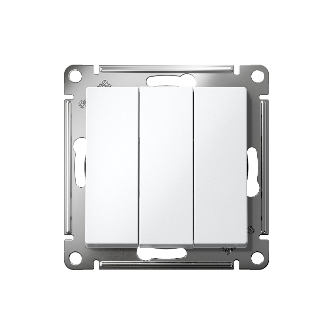 Выключатель трехклавишный ATLASDESIGN схема 1+1+1 10АХ механизм белый Systeme Electric ATN000131