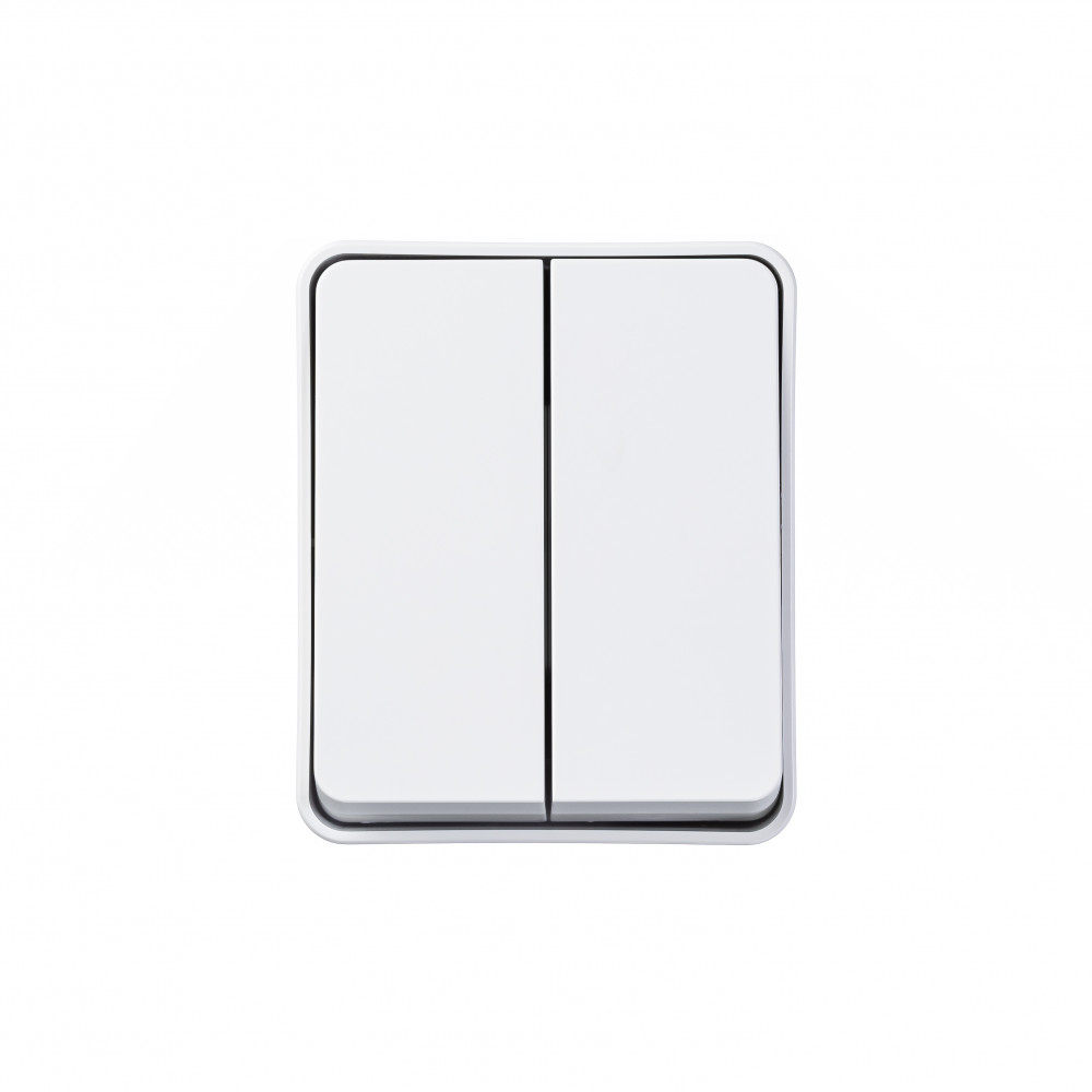 AtlasDesign Profi54 выключатель двухклавишный IP54 10 АХ, БЕЛЫЙ, Россия Systeme Electric ATN540151