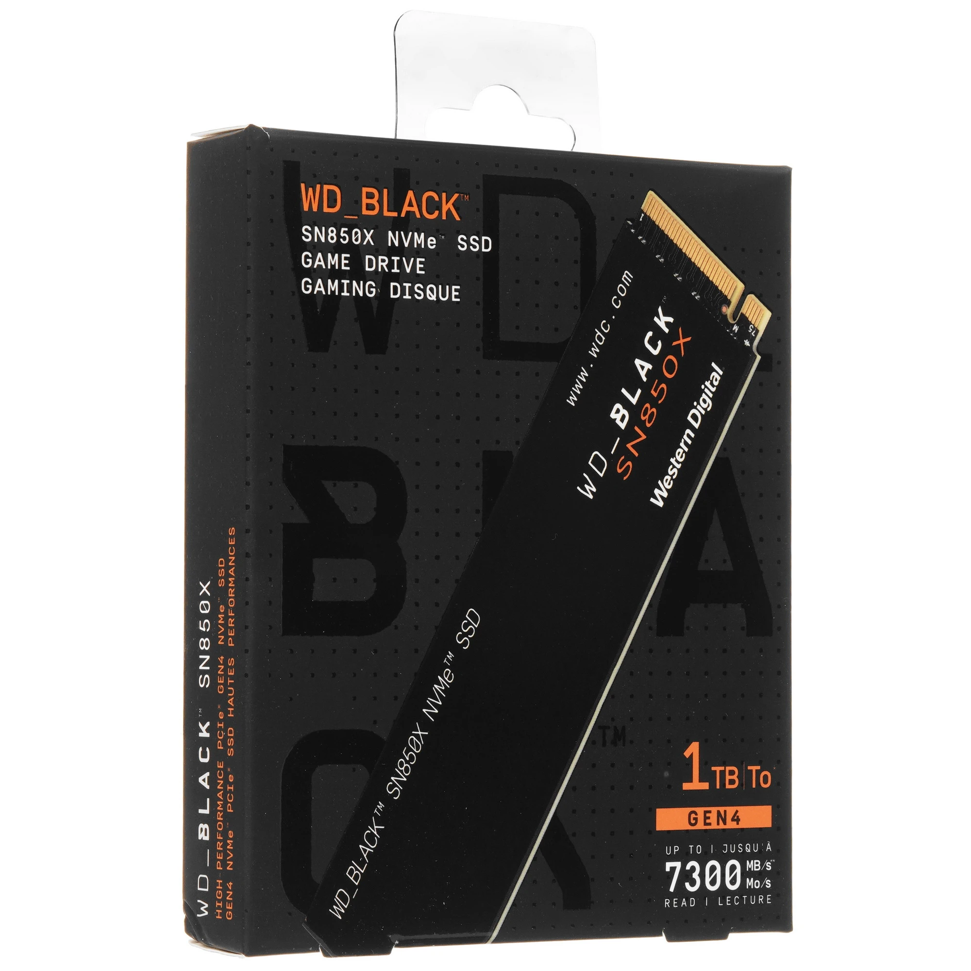Накопитель SSD М.2 2280 1ТБ, WD Black SN850X, NVMe 2.0, 3D TLC NAND, 7300/6500 МБ/с Western Digital WDS100T2X0E 116058