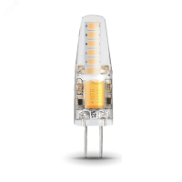 Лампа светодиодная LED 2 Вт 190 лм 3000К капсула теплый G4 AC/DC 12В силиконовая низковольтная Black Gauss GAUSS 207707102 207707102*