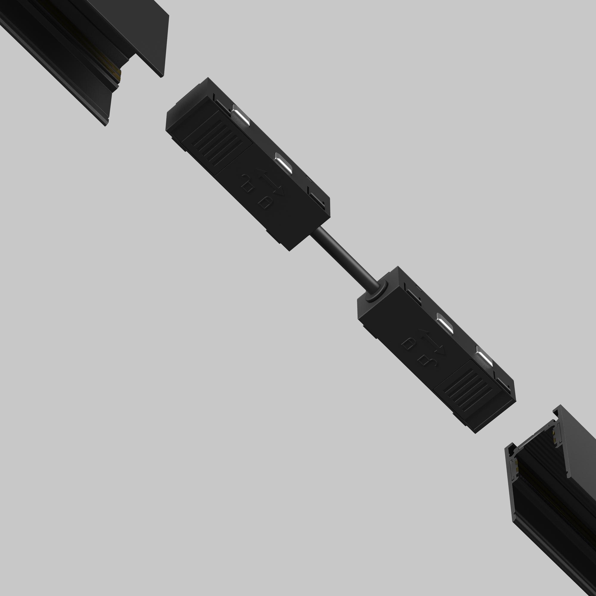 Коннектор питания прямой гибкий 5см Exility черный Maytoni TRA034CPC-42B-5-1