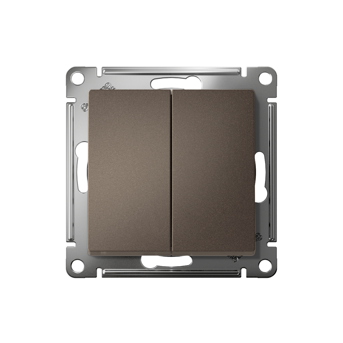 Выключатель двухклавишный ATLASDESIGN схема 5 10АХ механизм мокко Systeme Electric ATN000651
