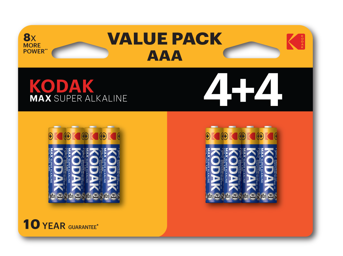 Батарейка LR03 4+4BL MAX SUPER Alkaline AAA KODAK Б0057079