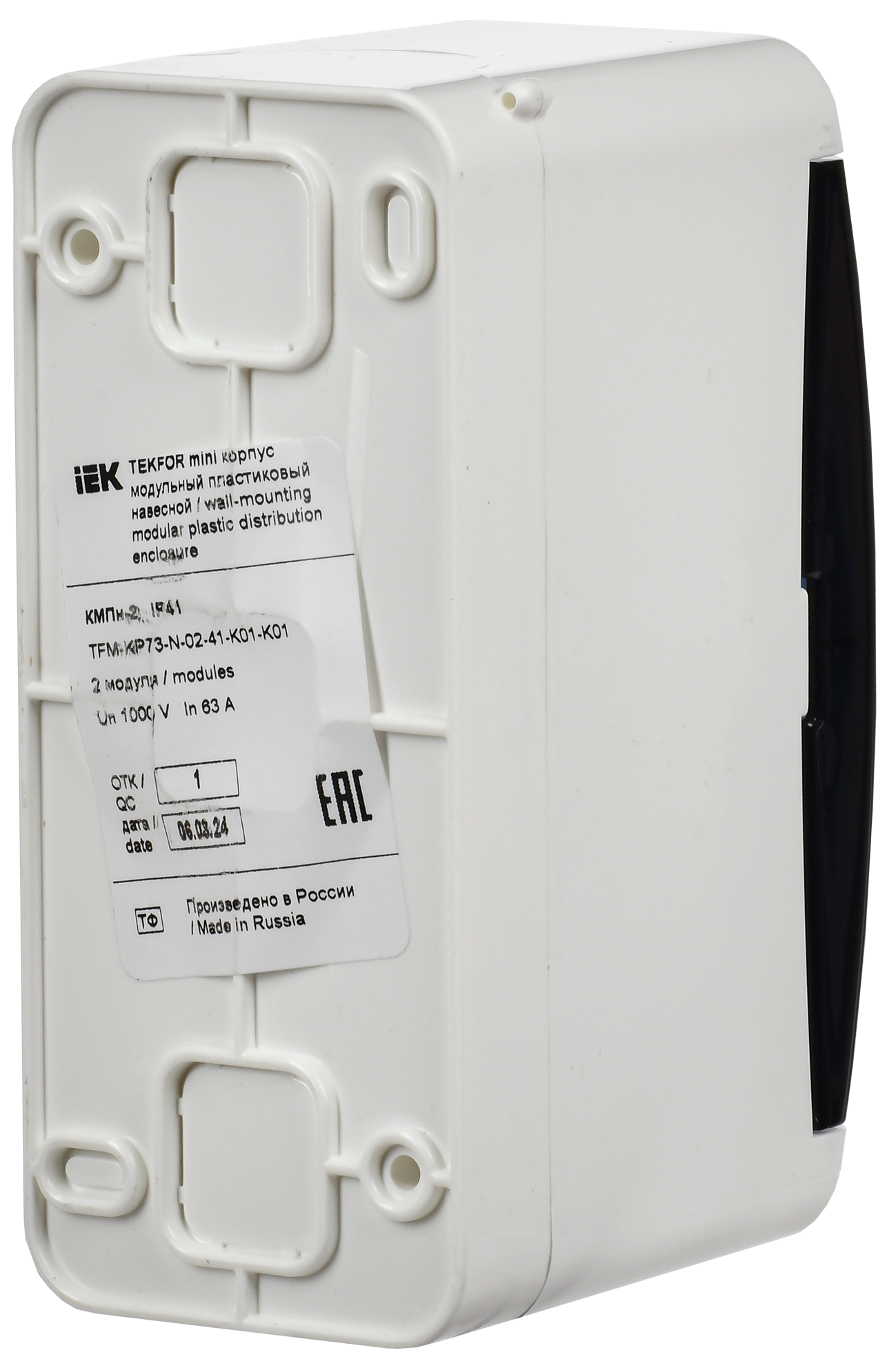 TEKFOR Mini Корпус пластиковый КМПн-2 IP41 белый IEK TFM-KP73-N-02-41-K01-K01