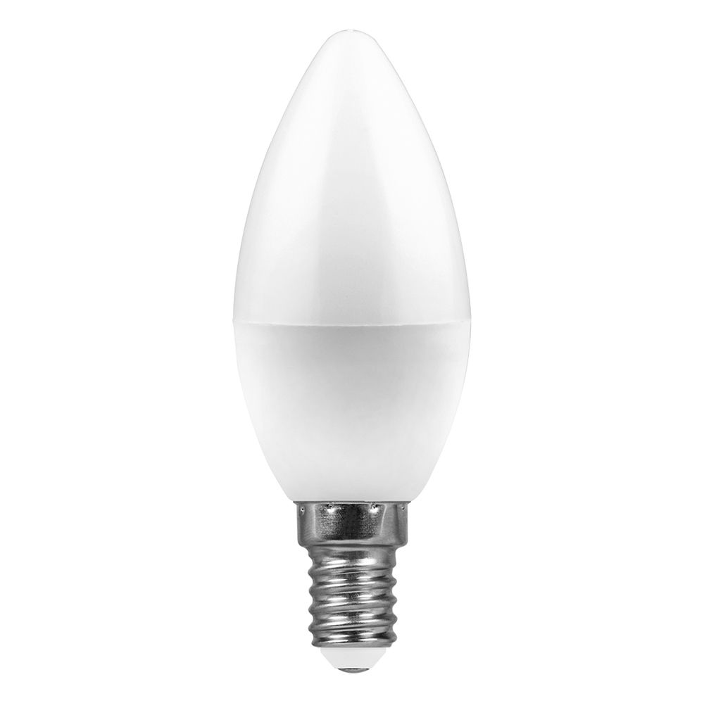 Лампа светодиодная LED 7вт E14 дневной матовая свеча FERON LB-97 25477