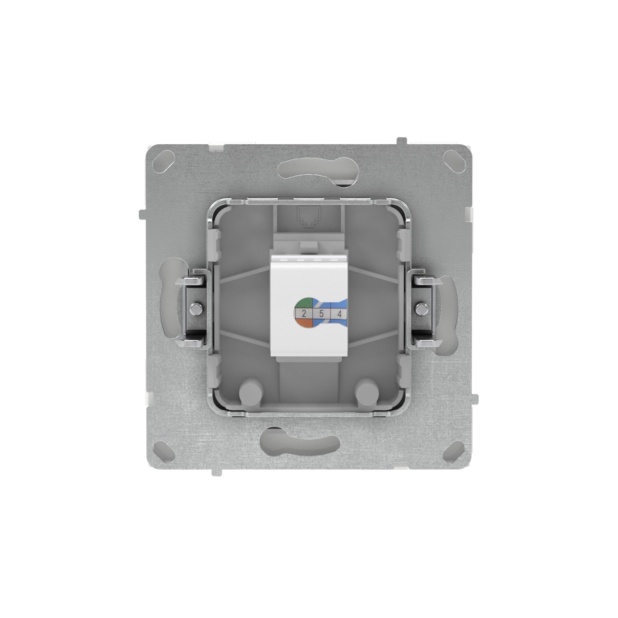 Компьютерная розетка RJ-45 без шторки, кат.5е одинарная, KANT, белая магнолия DKC 7000663
