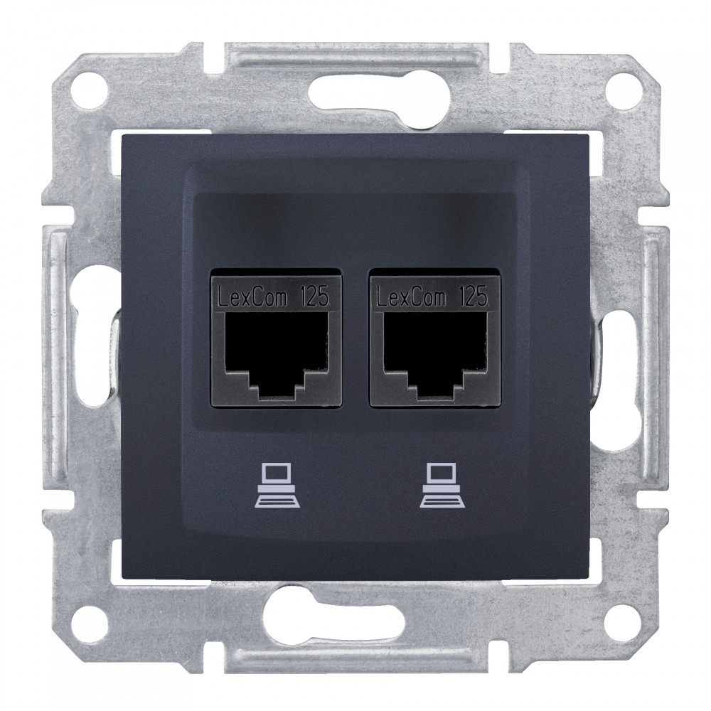 Sedna Розетка двойная компьютерная графит Schneider Electric SDN4800170