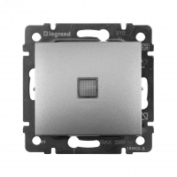 Выключатель одноклавишный, с подсветкой, в рамку, алюминий Legrand/Daccord 770110