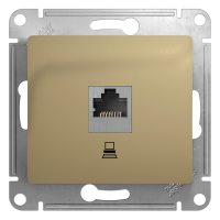 GLOSSA Розетка компьютерная RJ45 категория 5е в рамку титан Systeme Electric GSL000481K