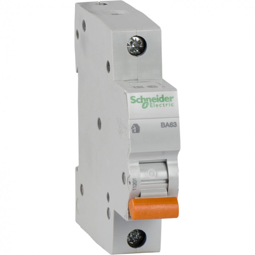 Выключатель автоматический однополюсный 6А С ВА63 4.5кА Schneider Electric 11201