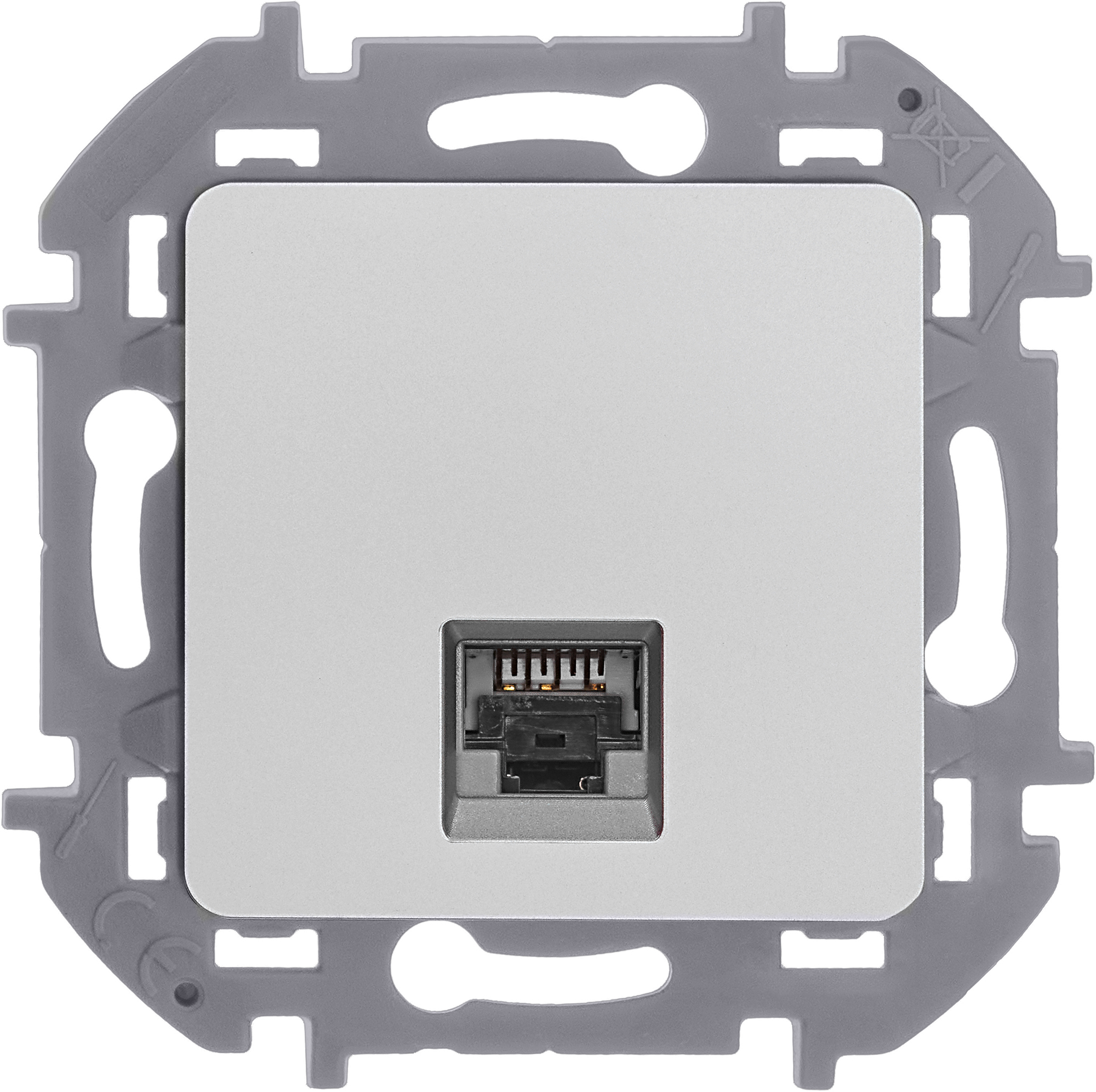 Розетка компьютерная RJ45 категория 6 UTP алюминий INSPIRIA IEK 673832
