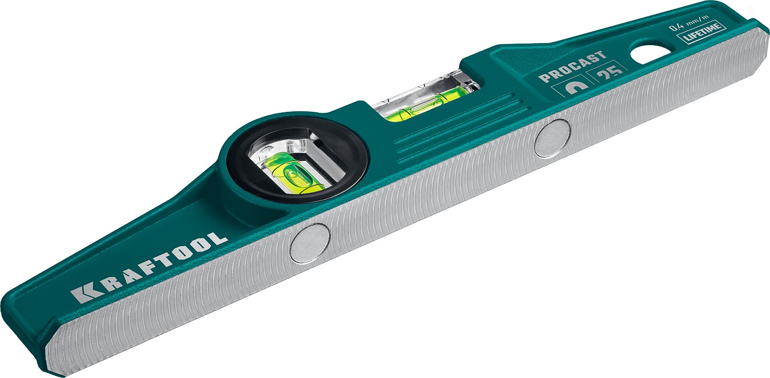 Магнитный литой уровень 250 мм PROCAST-M KRAFTOOL 34717-025