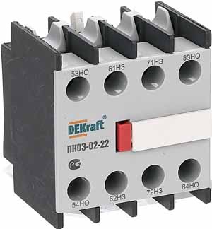 Приставка контактная ПК03-02-22 лицевая установка 2НО+2НЗ Dekraft 24105DEK