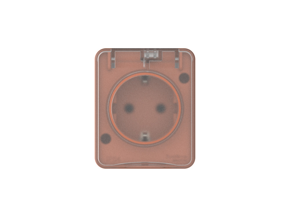AtlasDesign PROFI IP54 О/У РОЗЕТКА с заземлением со шторками 16А 250В, ТЕРРАКОТОВЫЙ Systeme Electric ATN547045