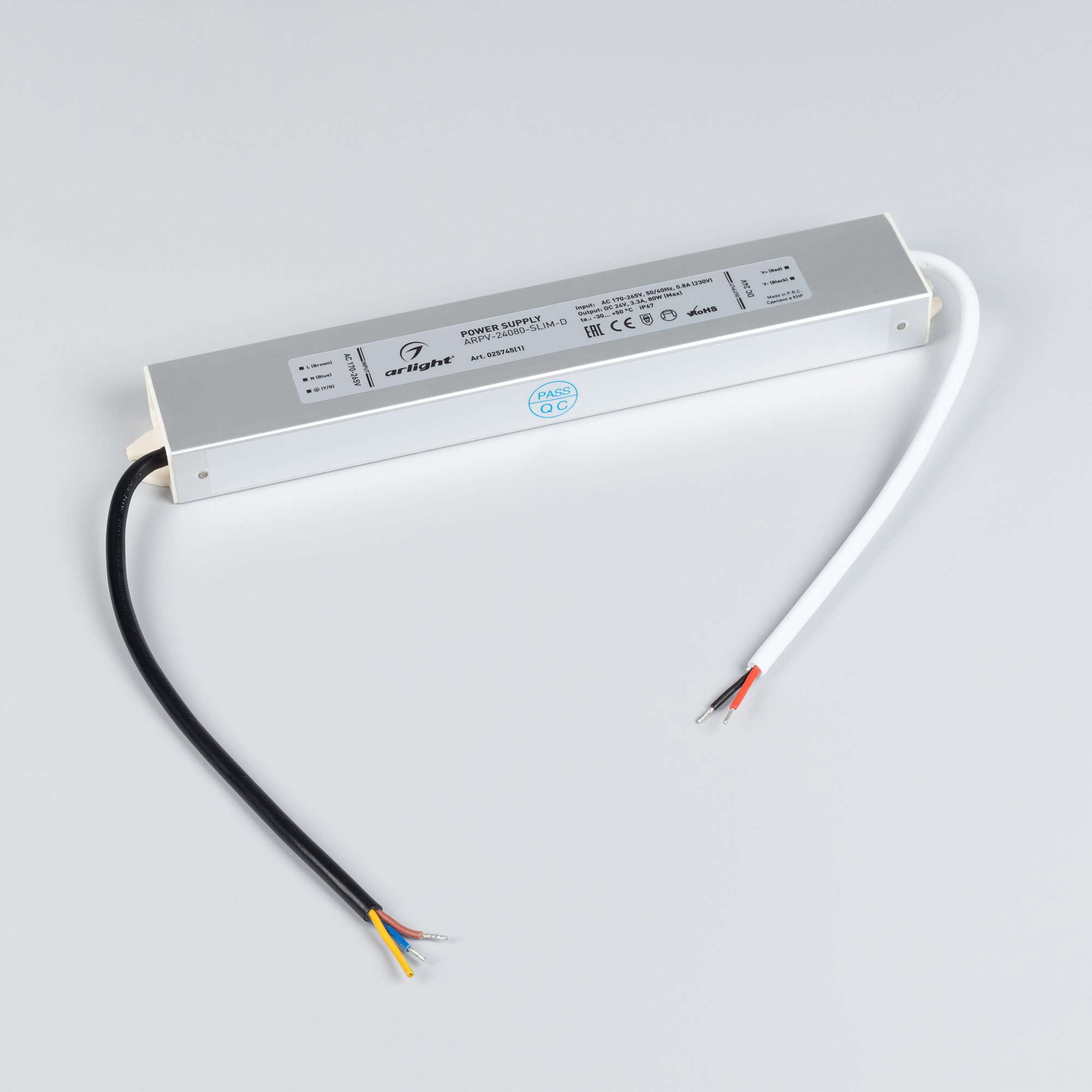 Блок питания ARPV-24080-SLIM-D (24V, 3.3A, 80W) (ARL, IP67 Металл, 3 года) Arlight 025745(1)