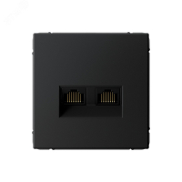 ARTGALLERY розетка двойная компьютерная RJ45+RJ45, кат.6А, механизм, карбон Systeme Electric GAL001088