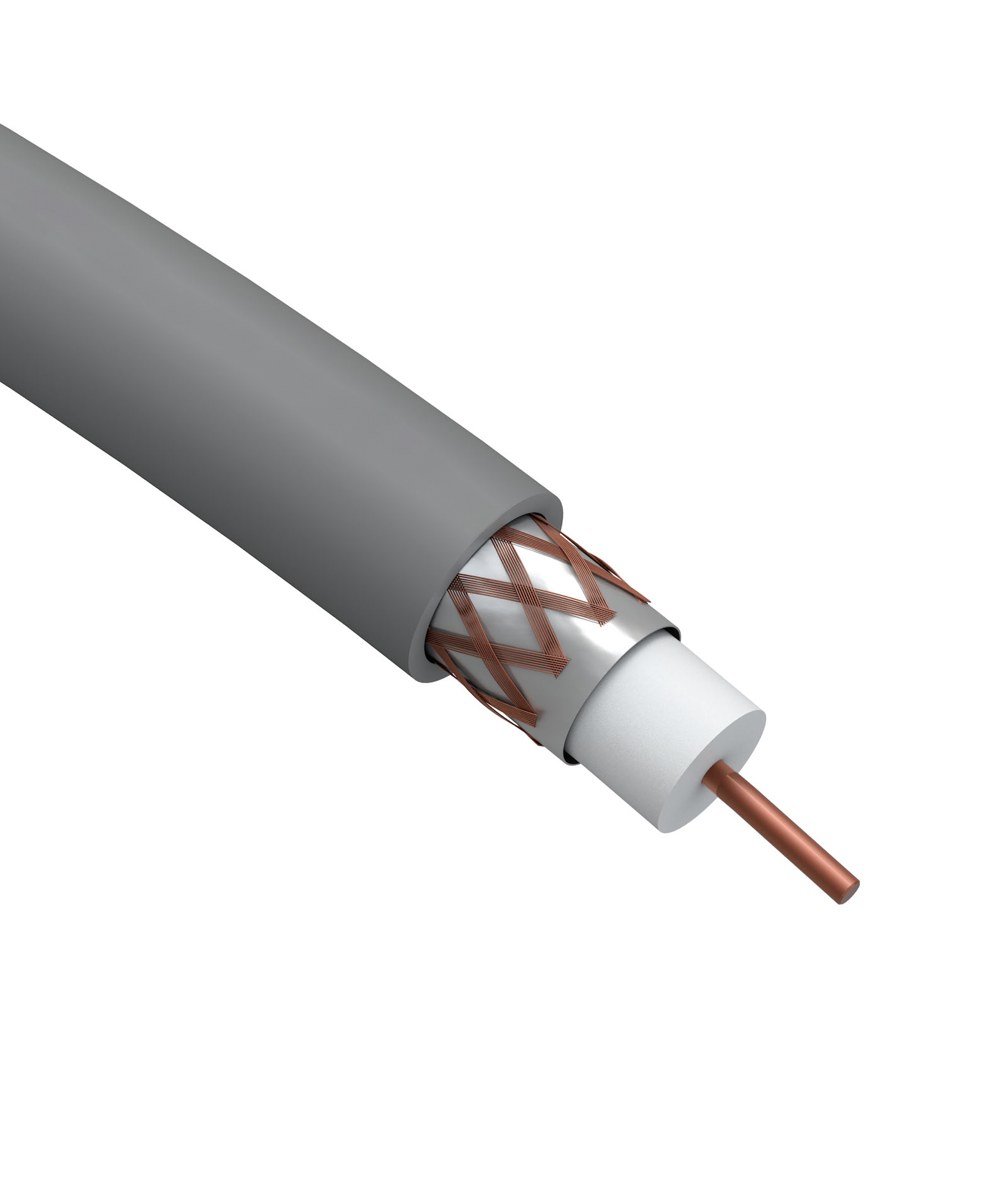 Кабель коаксиальный RG-6U 75 Ом Cu,  оплётка Cu 64% нг(АHF серый 100м R-64-HF100 ЭРА Б0044606