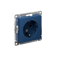 ATLASDESIGN РОЗЕТКА с заземлением, 16А, механизм, АКВАМАРИН Systeme Electric ATN001143