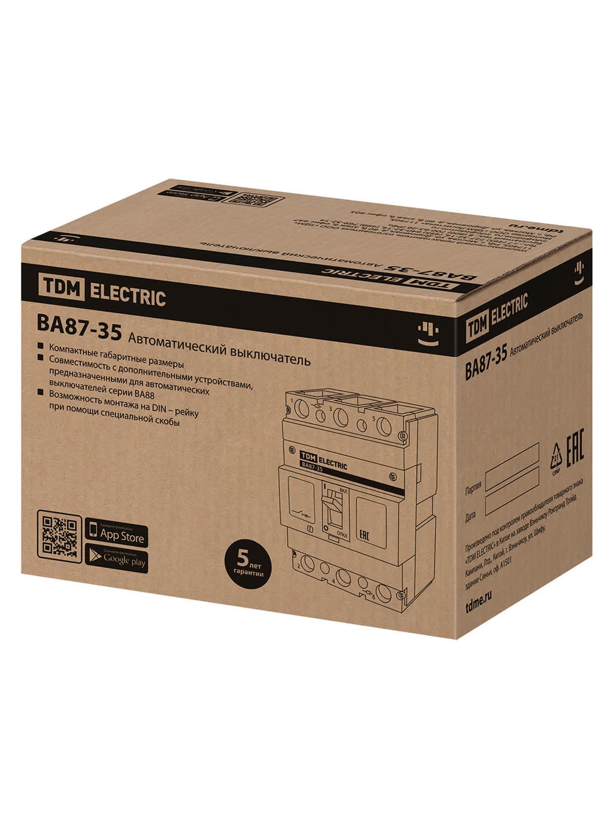 Выключатель автоматический ВА87-35 3Р 250А 25кА TDM ELECTRIC SQ0751-0016