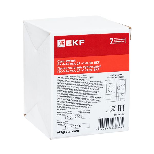 Переключатель кулачковый ПК-1-42 25А 2P '1-0-2' PROxima EKF pk-1-42-25