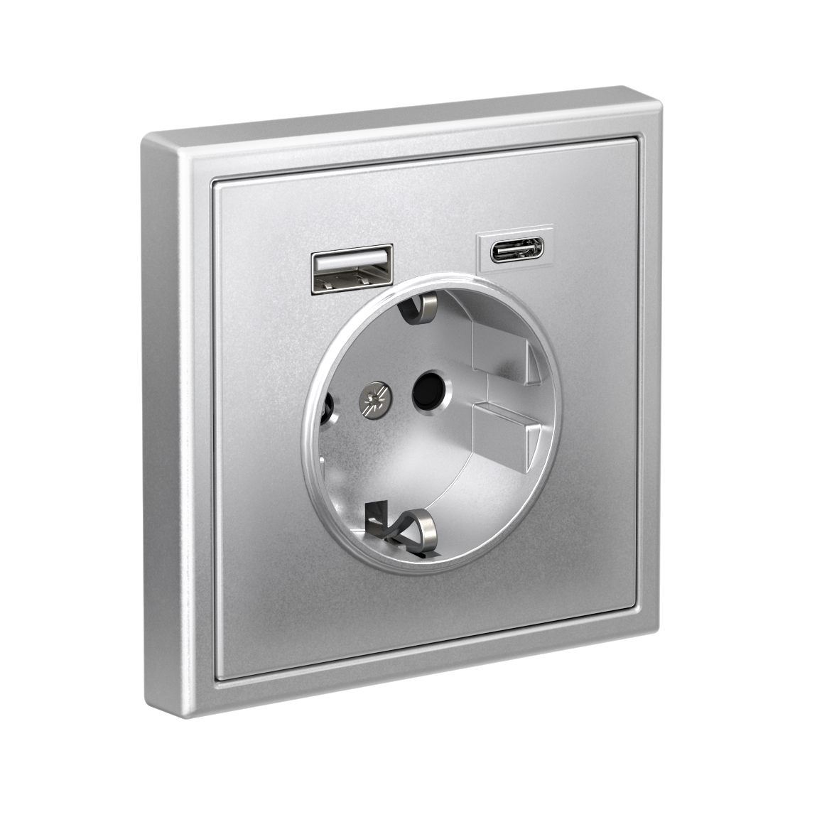 ARTGALLERY розетка 16А с 2 USB A+C, 5В/2,4А/3,0А, 2х5В/1,5А, механизм, алюминий Systeme Electric GAL000332
