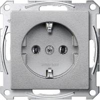 Sys M Розетка с заземлением без шторок алюминий SCHUKO Systeme Electric MTN2301-0460