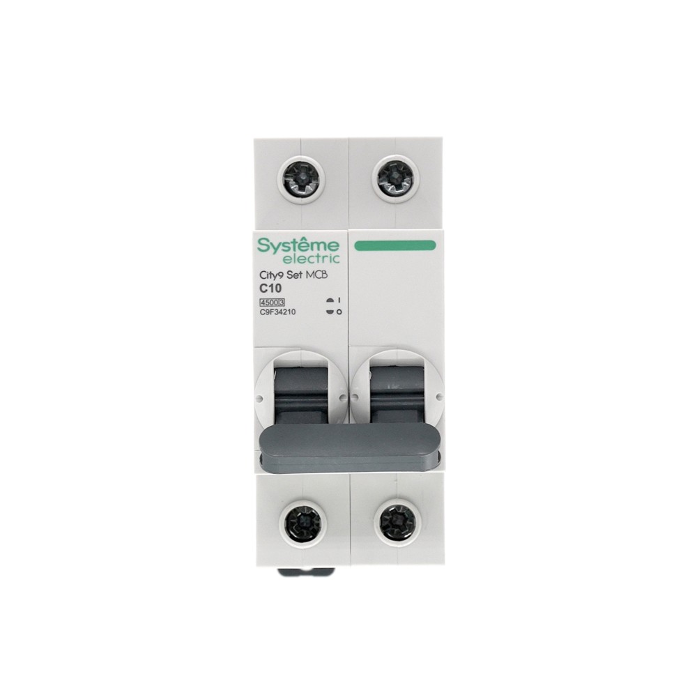 Выключатель автоматический двухполюсный 10А С 4.5kA 230В City9 Set Systeme Electric C9F34210