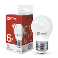 Лампа светодиодная LED-ШАР-VC 6Вт 230В Е27 4000К 570Лм IN HOME IN-HOME 4690612020532