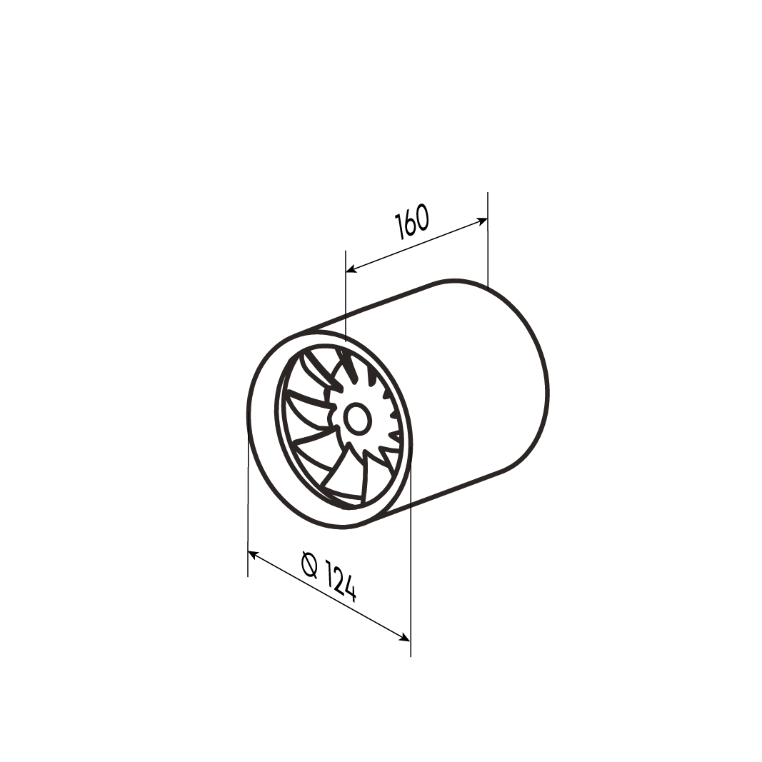 Вентилятор осевой канальный D125 ZERNBERG 10222261 00-022226  