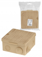 Распаячная коробка ОП 100х100х55мм, крышка, сосна, IP54, 8вх. инд. штрихкод TDM ELECTRIC SQ1401-0713