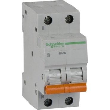 Выключатель автоматический двухполюсный 25А 1п+N С ВА63 4.5кА Schneider Electric 11215