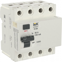 Выключатель дифференциального тока R10N (УЗО) 4п 40А 100мА тип AC IEK AR-R10N-4-040C100