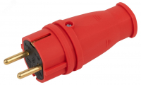 Вилка каучуковая c заземлением 16А IP44 прямая красная VX10-R-IP44 ЭРА Б0055415