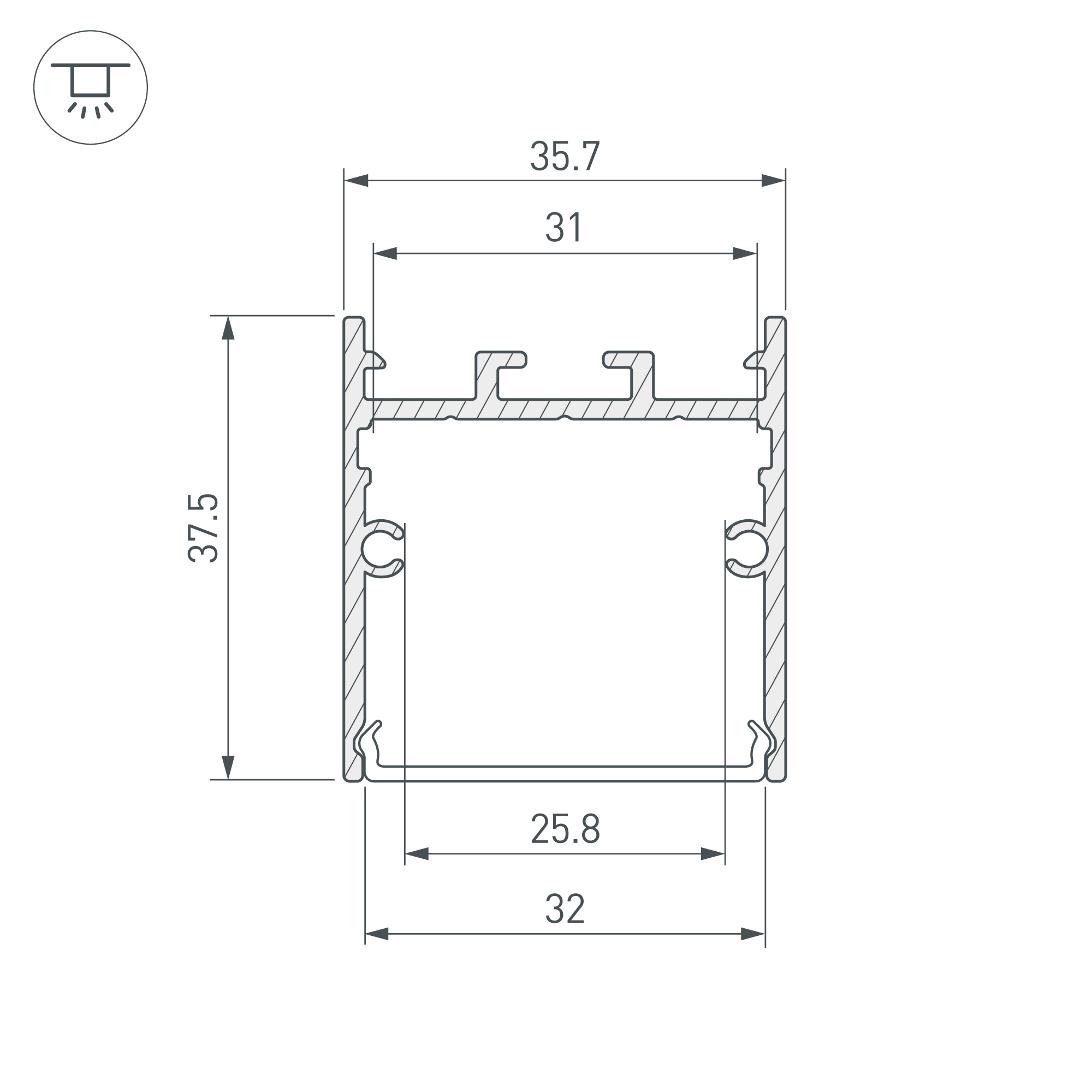 Экран SL-W7-2000 OPAL (ARL, Пластик) Arlight 019324