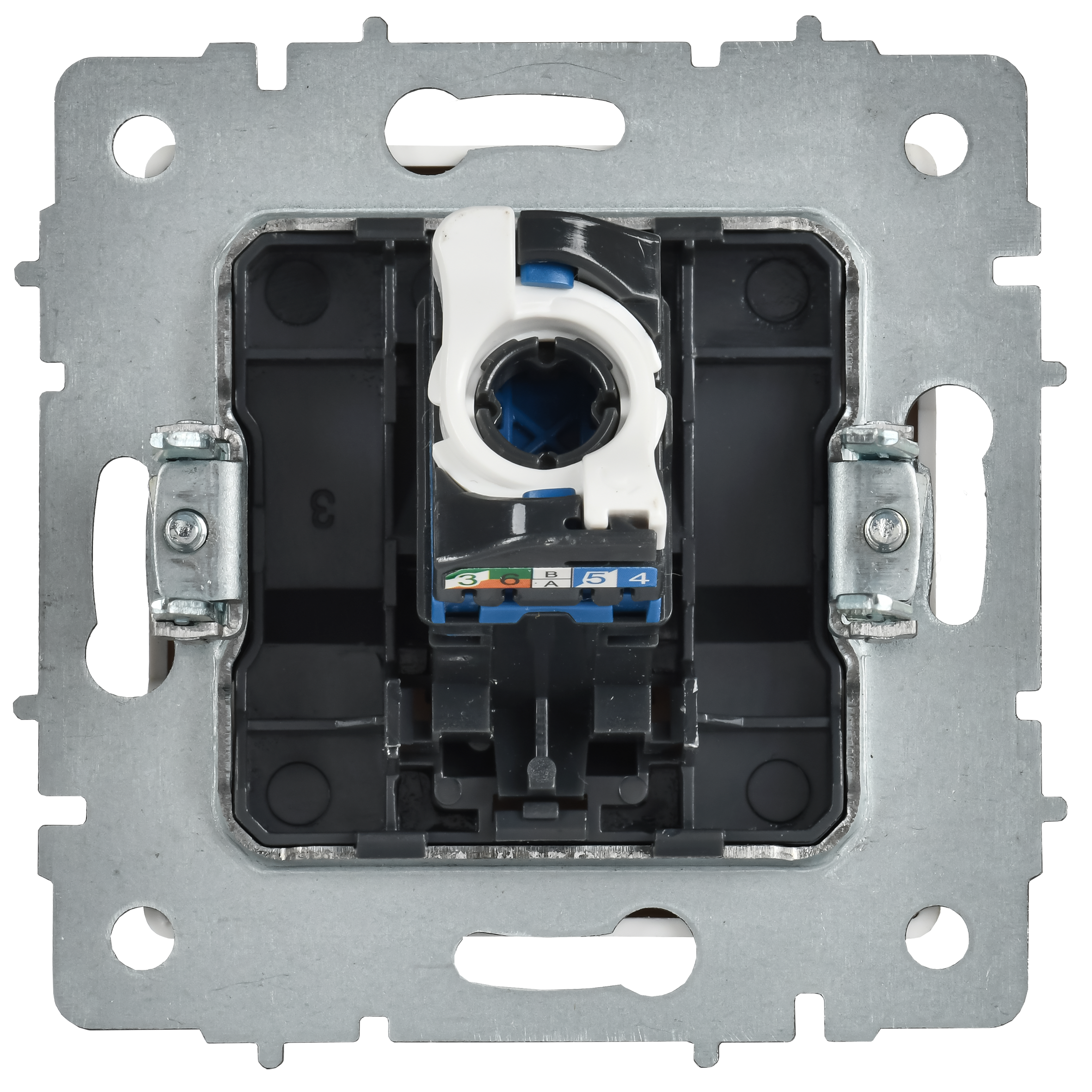 BRITE Розетка компьютерная RJ45 кат.6 РК11-БрАБ арктический белый IEK BR-K10-2-K91