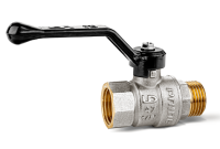 Кран шаровый латунный никелированный 11б27п1 Ду20 Ру40 (3/4') ВР/НР рычаг LD Pride 47.20.В-Н.Р LD 47.303.20